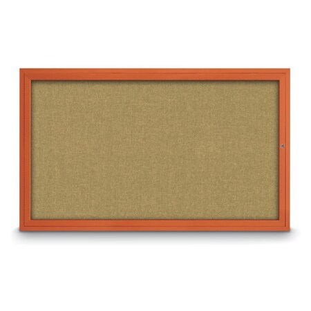 Slim Enclosed Corkboard, 24x36, Bronze Alum Frame/Dark Spruce